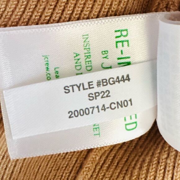 J. Crew Beige Ribbed Tie-Front Sweater Midi Dress Size Medium - Picture 6 of 6